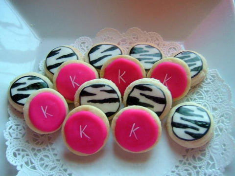 Copy of zebra print frosted birthday cookies