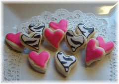 Copy of zebra print frosted birthday cookies