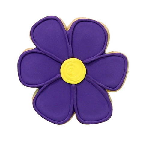 Purple flower shortbread cookie