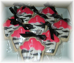 zebra print frosted birthday cookies